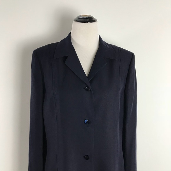 Dana Buchman Black Label Navy Silk Jacket - Picture 2 of 8